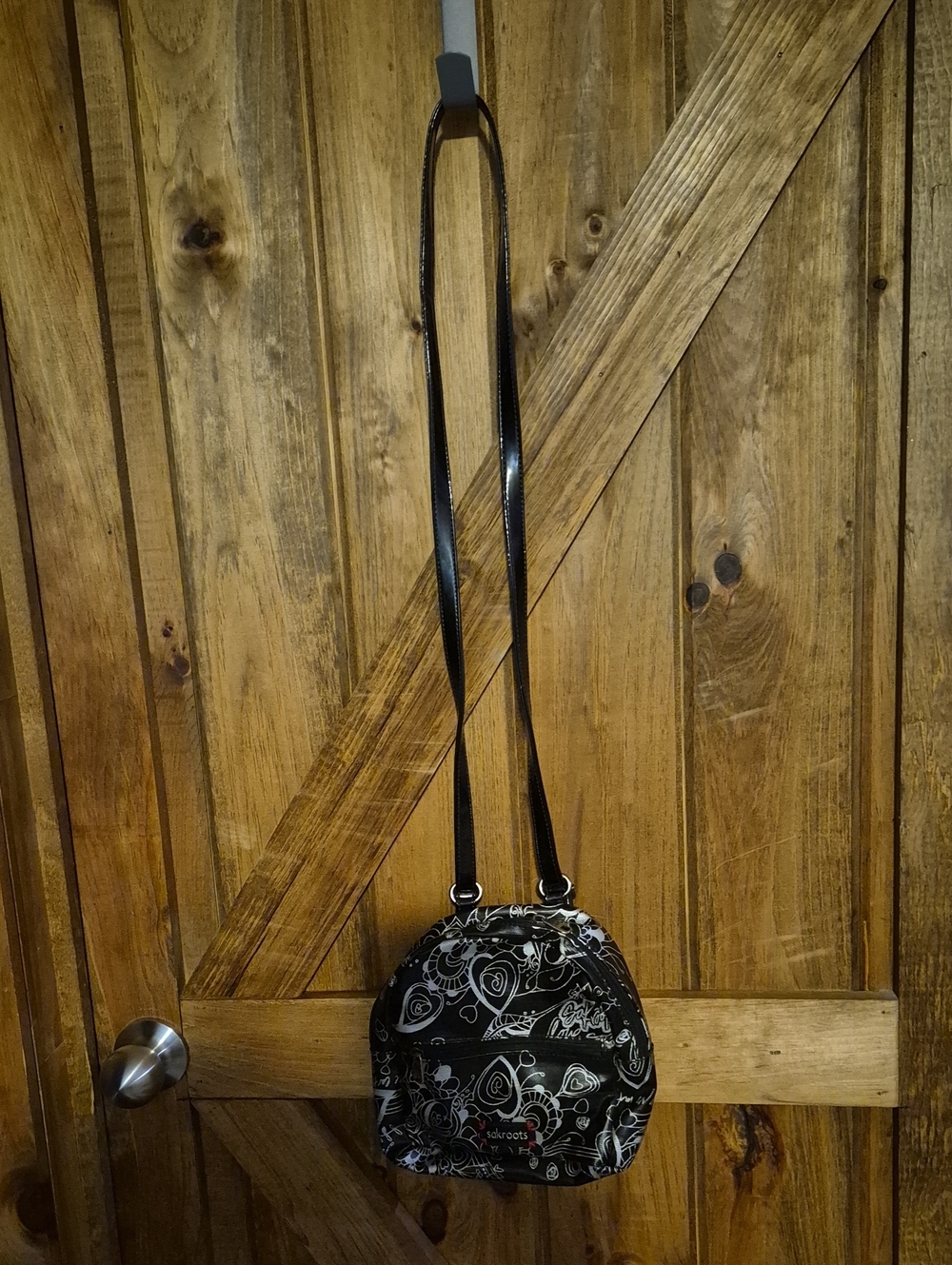 Black Patterned Backpack Or - Women's Small Shoulder Purse